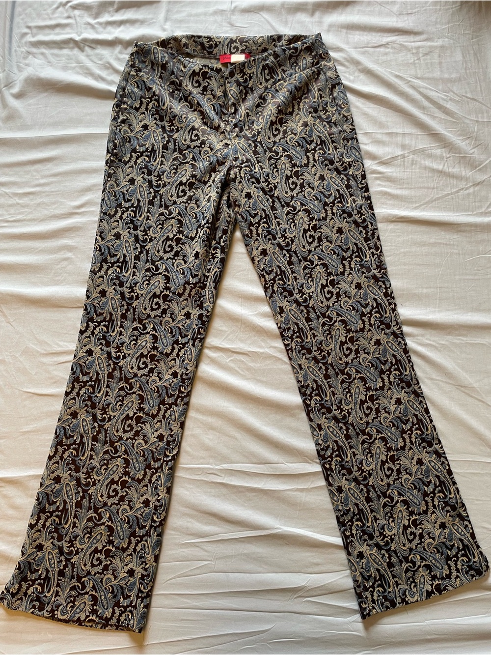 Boot Cut Pants in Black and Beige
